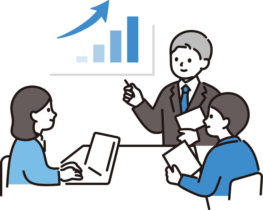 チームミーティングのイラスト