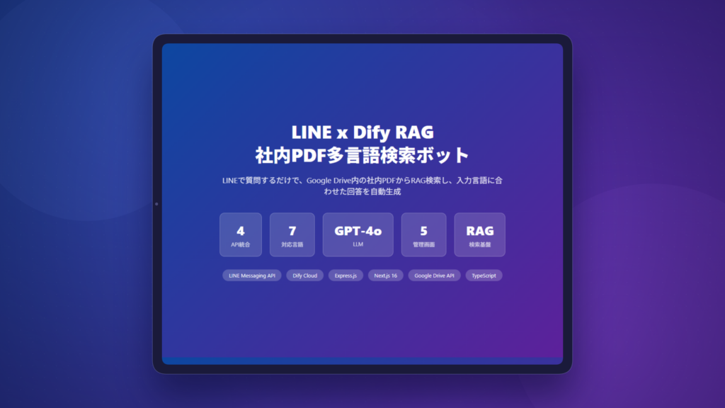 LINE × Dify RAG 社内PDF多言語検索ボット